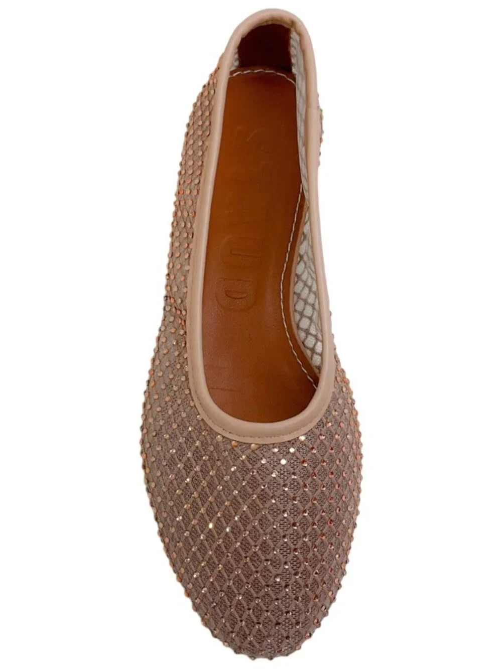 Staud Champagne Mesh Alba Ballet Flats with Crystals - Picture 4 of 9